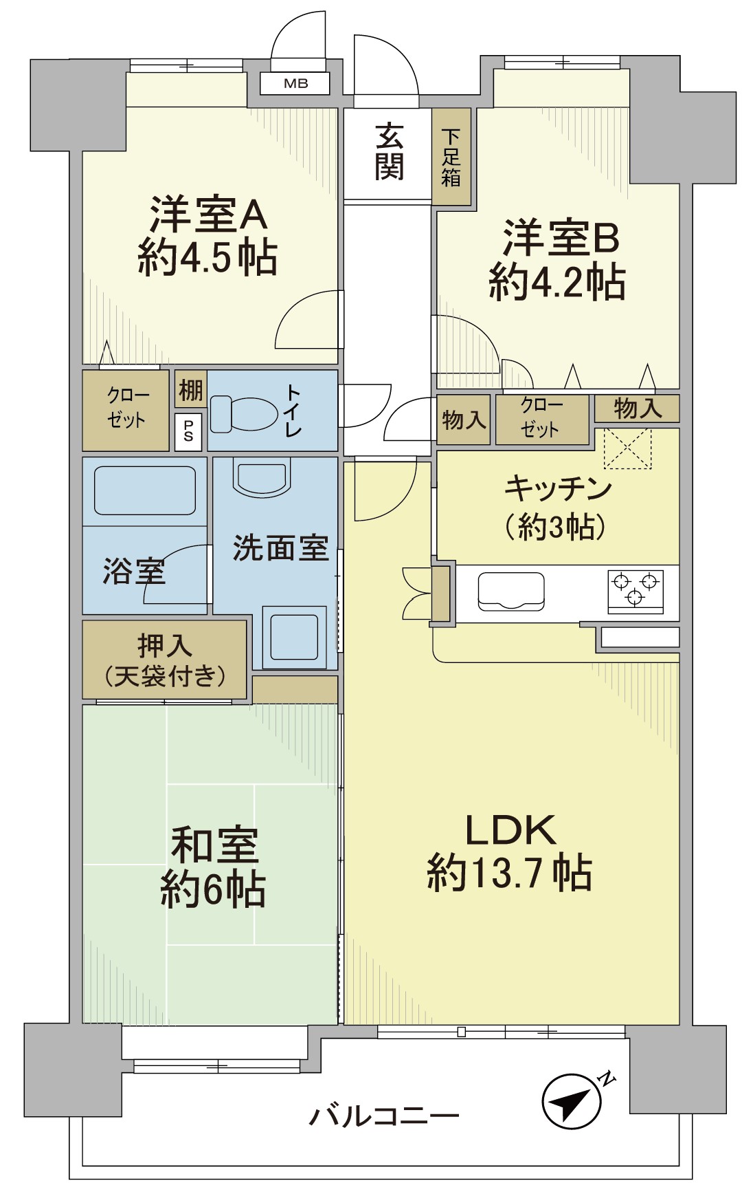 																		   																			   																				   																					   コアマンション神屋町間取り																				   																			   																		   																		   