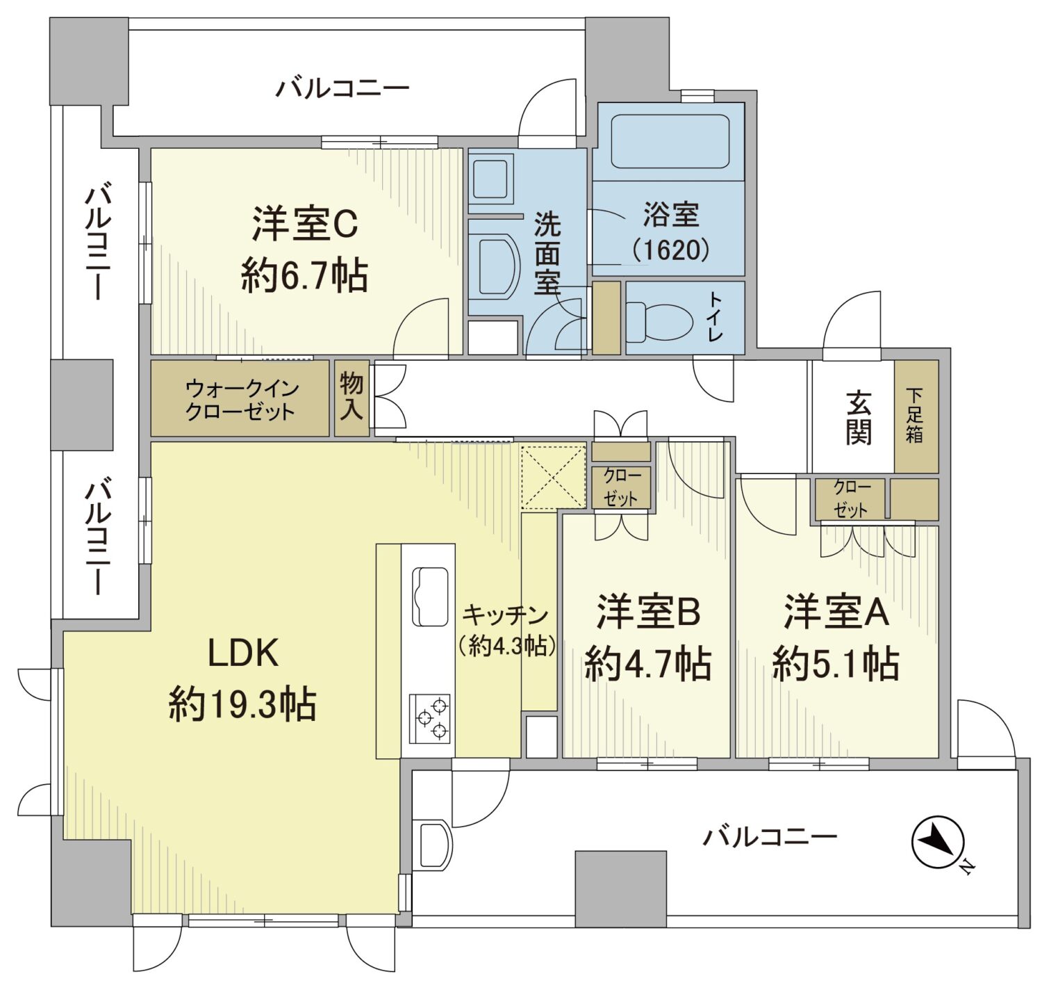 																		   																			   																				   																					   ネクサス西新二丁目間取図																				   																			   																		   																		   